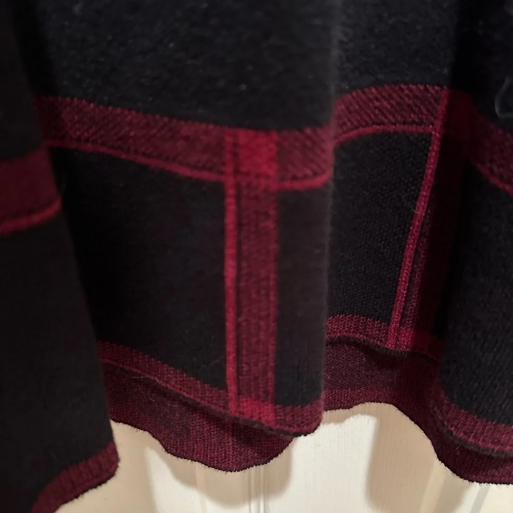 NWT Cynthia Rowley Black Sweater Dress Large Red Accents - Picture 4 of 7